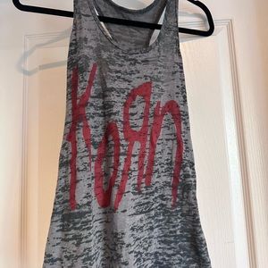 Grey and red Korn tank top